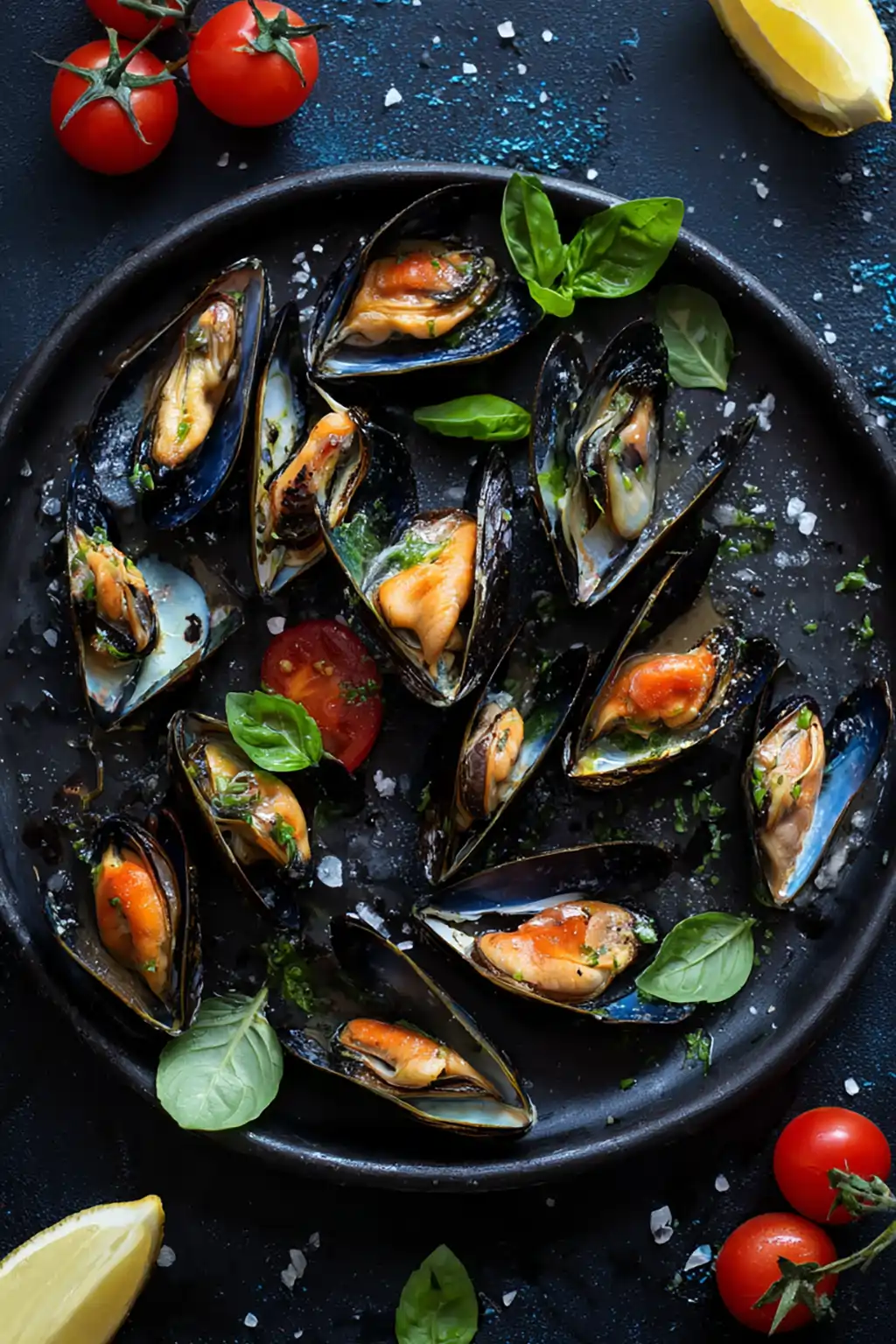 Мидии на гриле