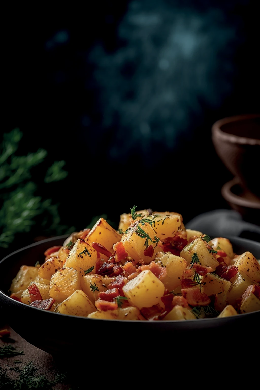 Картофель с беконом