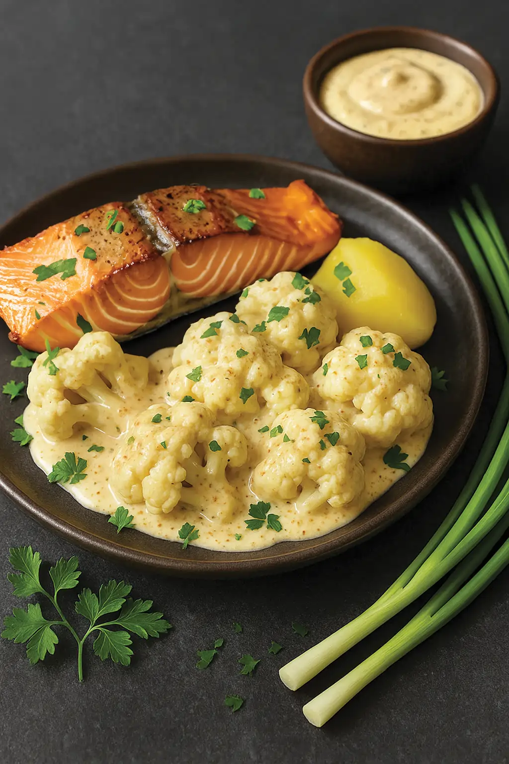 Цветная капуста в горчично-сметанном соусе