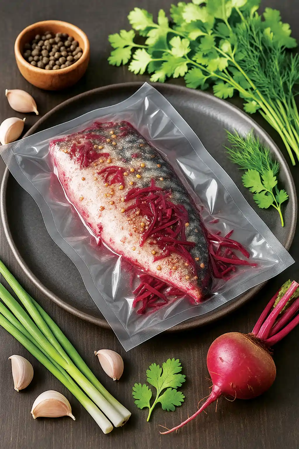 Свекольная засолка скумбрии