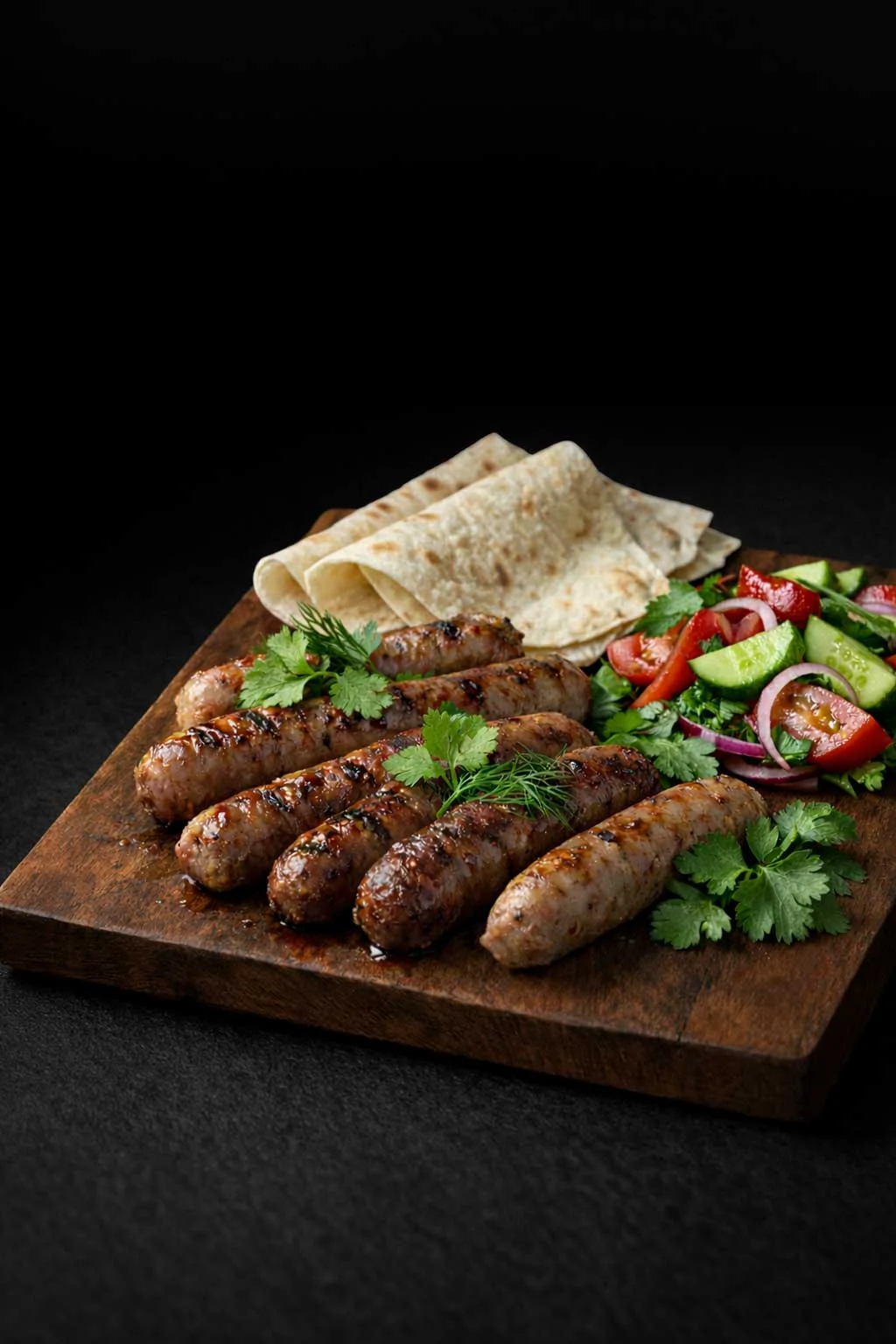 КОЛБАСКИ ГРИЛЬ С ЗЕЛЕНЬЮ