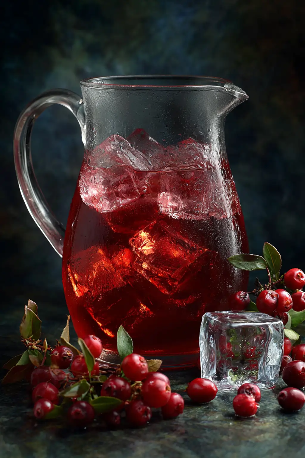 Холодный морс с брусникой и каркаде