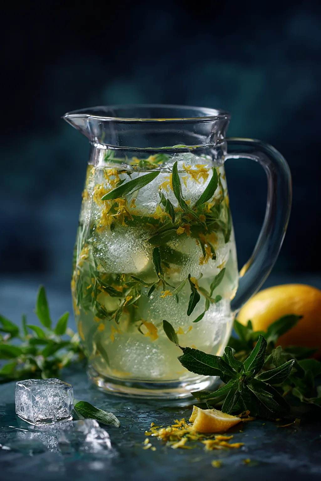 Тархуновый лимонад с лимоном и мятой