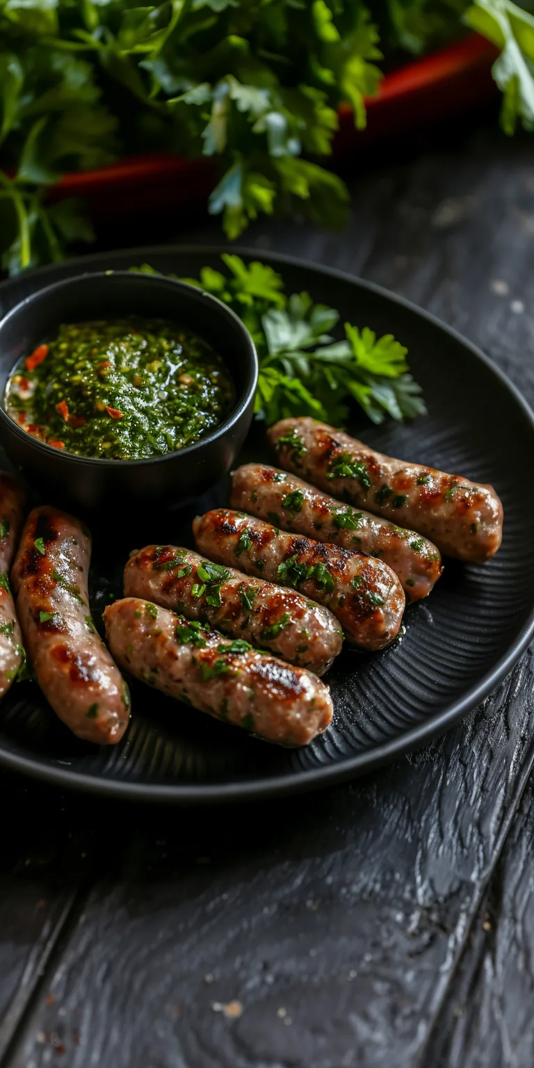Колбаски с зеленью на гриле