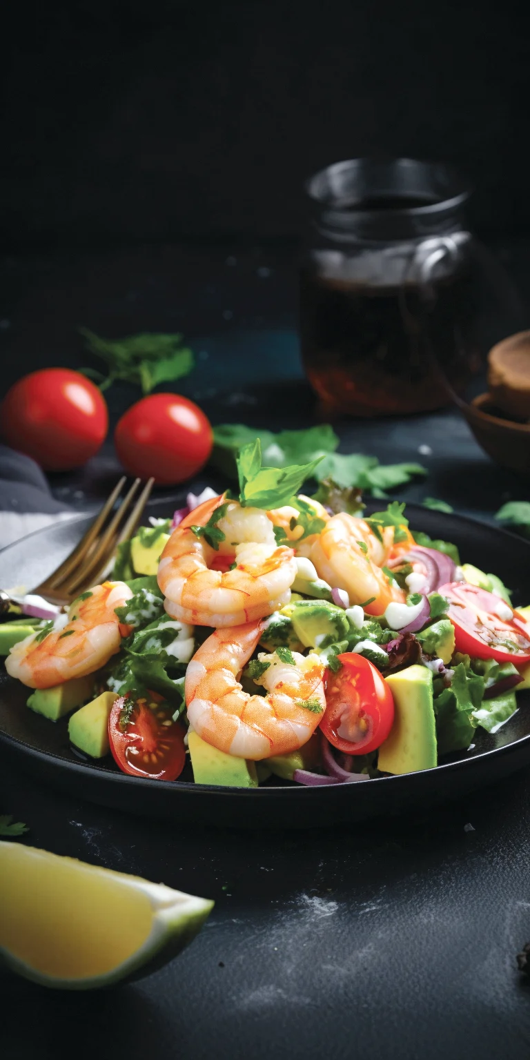 Салат с креветками и авокадо 