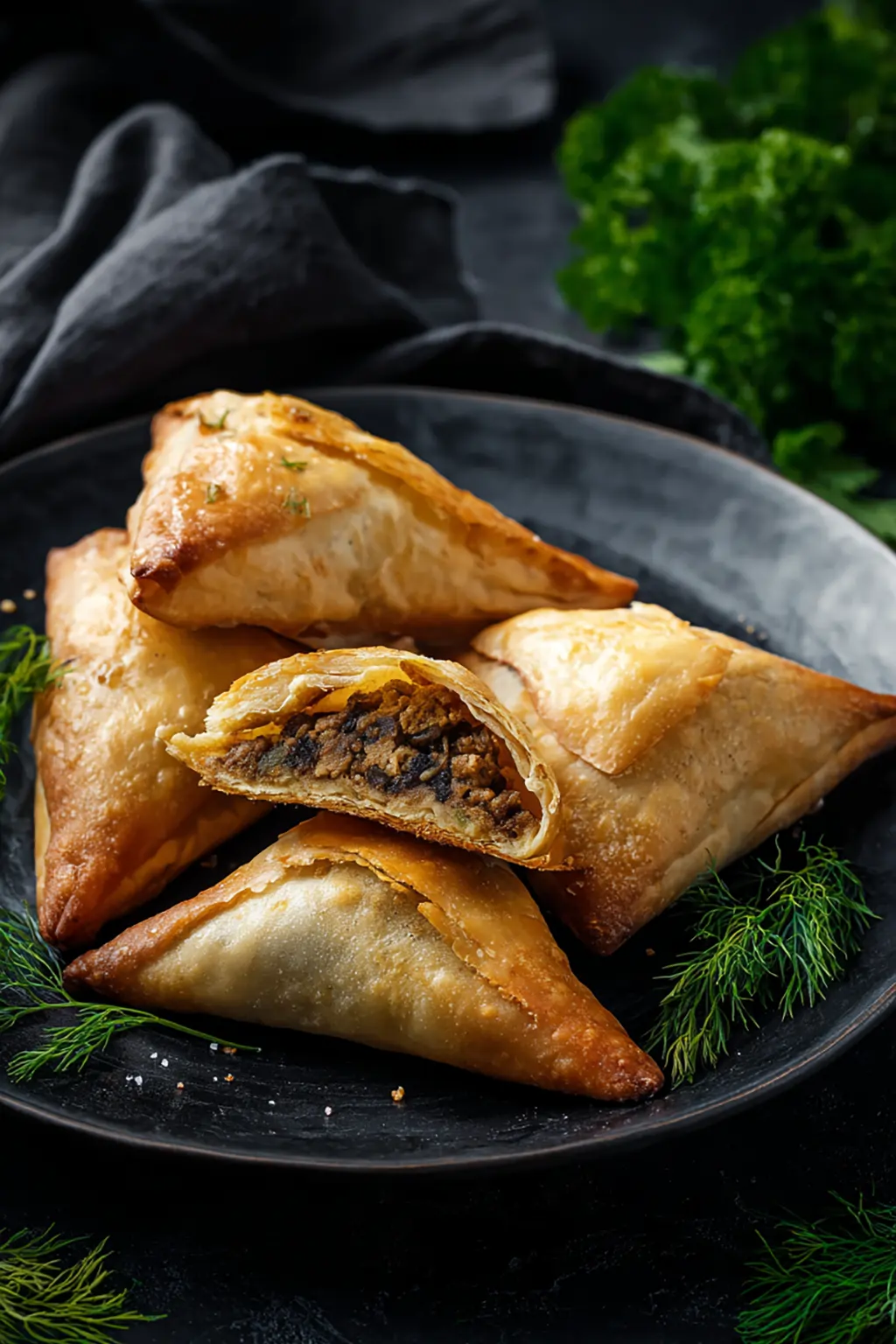 Слоеные пирожки с мясом