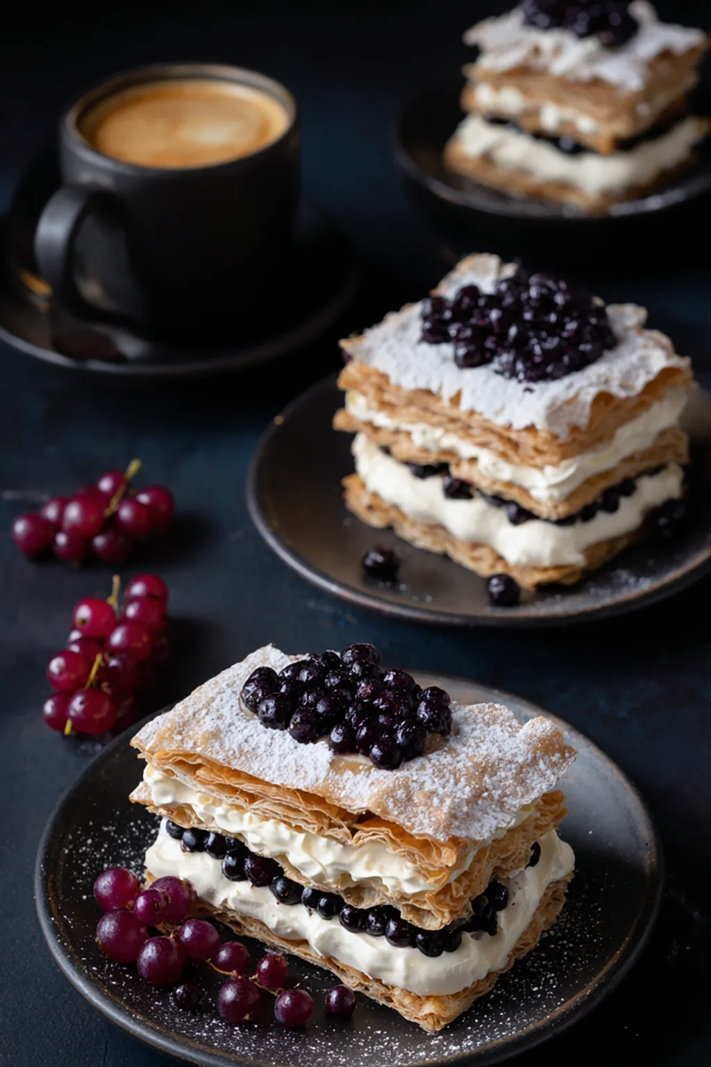 Пирожные с черной смородиной