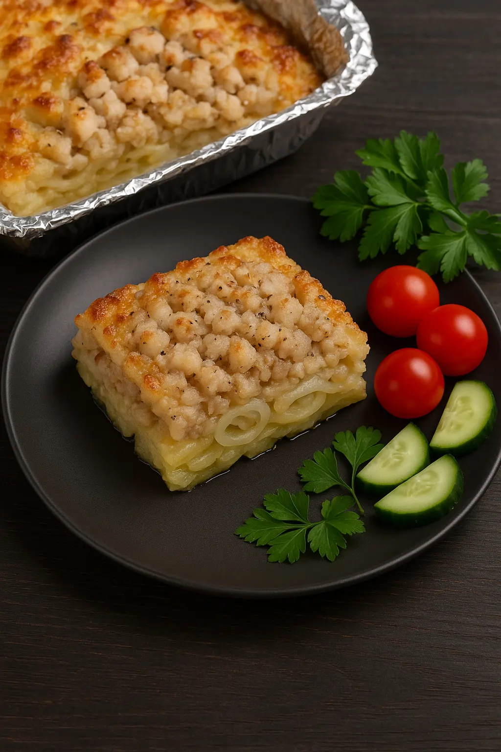 Картофельная запеканка с рыбой