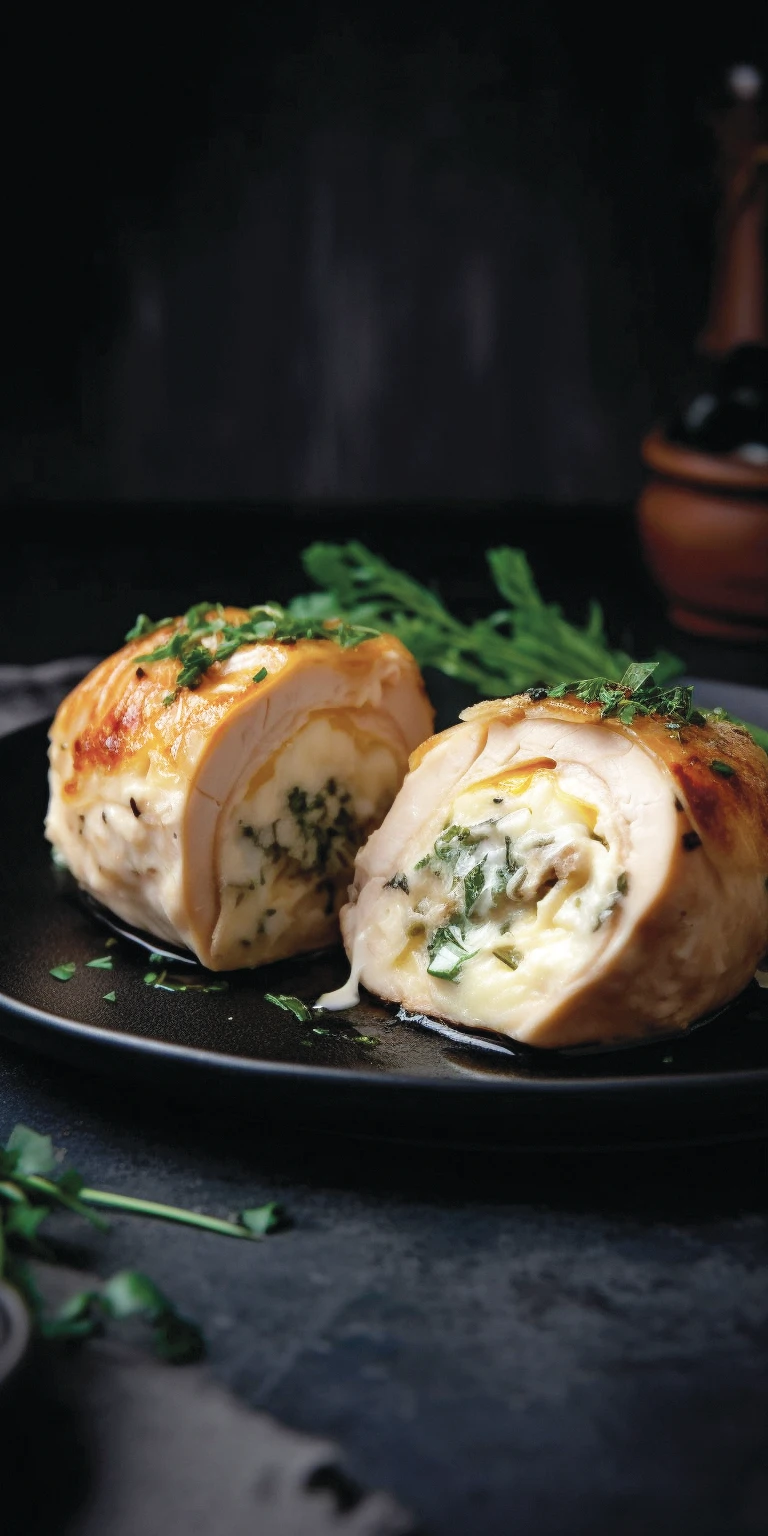 Рулет куриный с сыром и зеленью