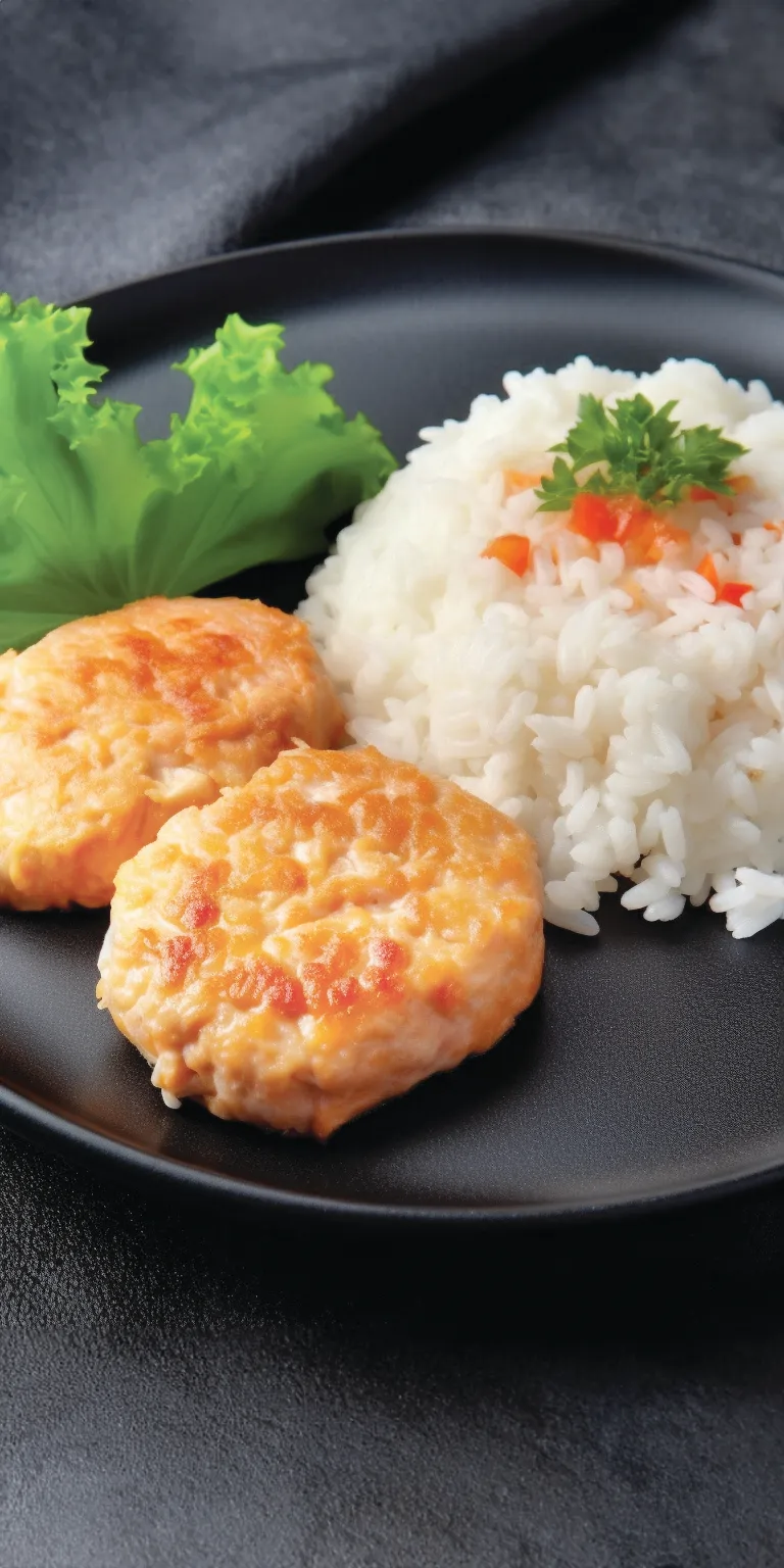 Котлеты куриные на пару с рисом 