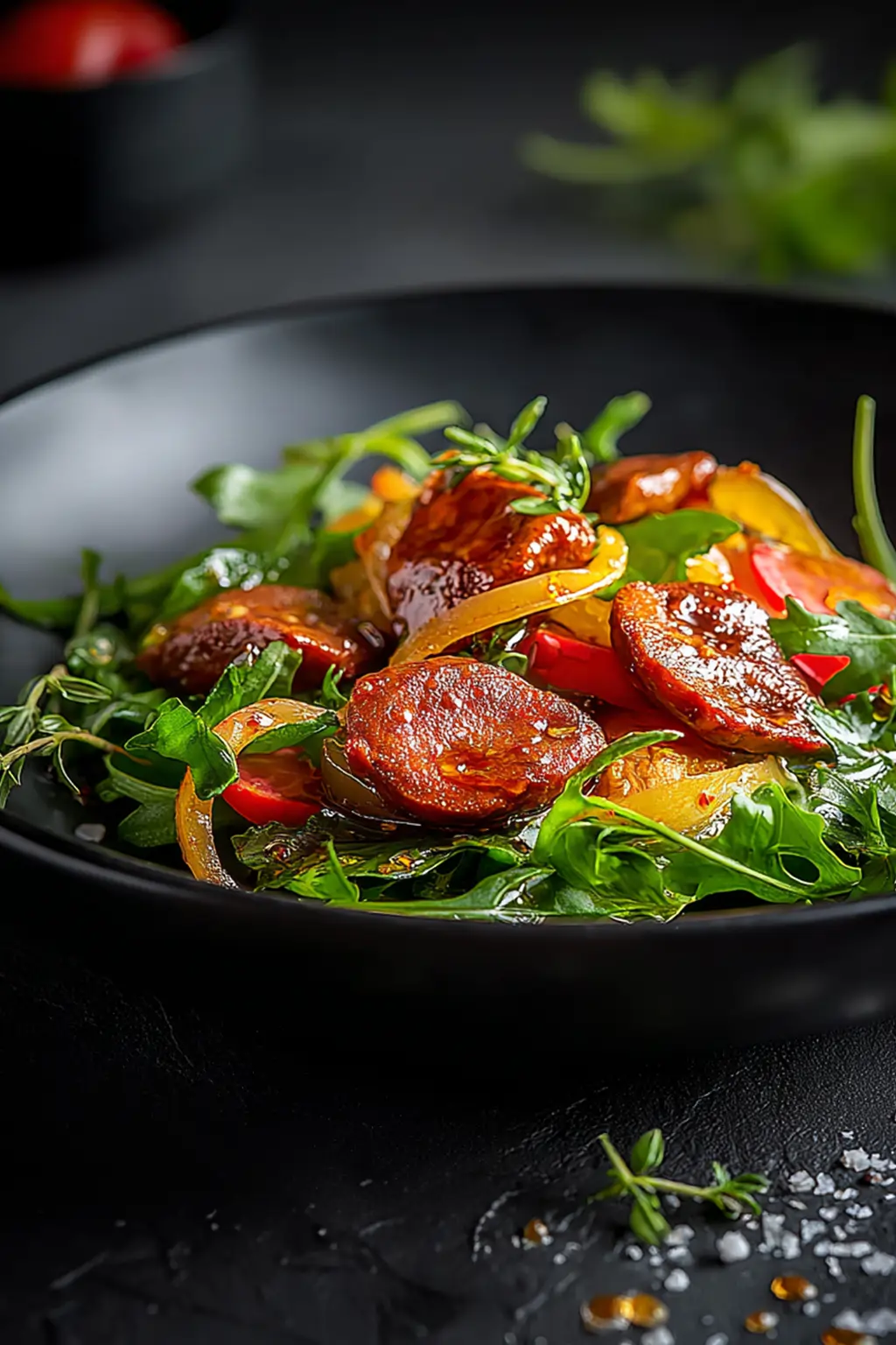 Теплый салат с печенью