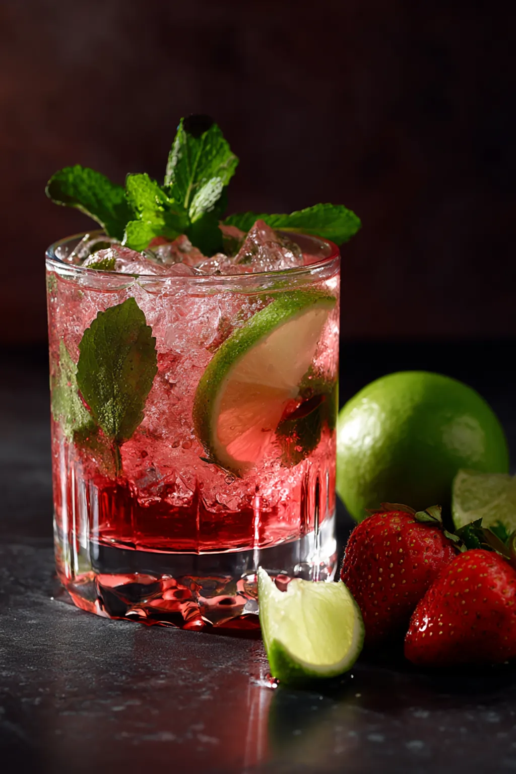Безалкогольный клубничный мохито