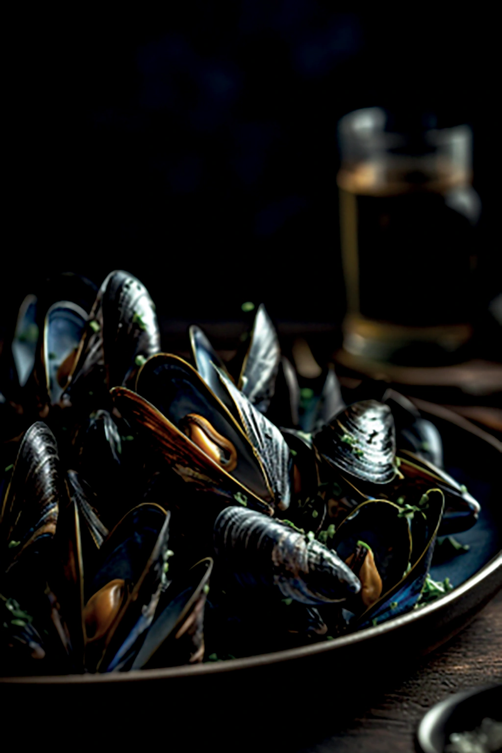 Мидии с белым вином