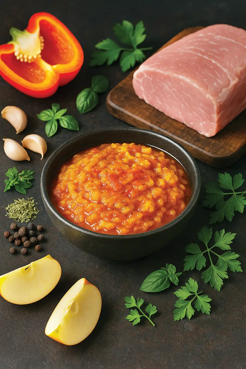 Луково-яблочный маринад для свинины