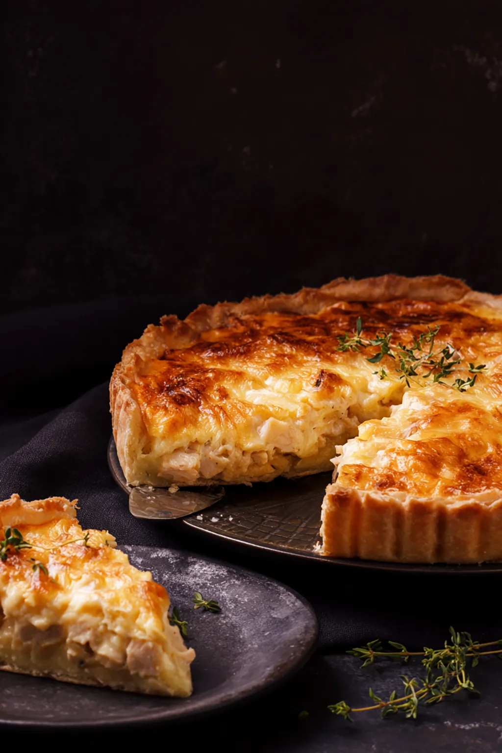 Пирог с курицей и сыром