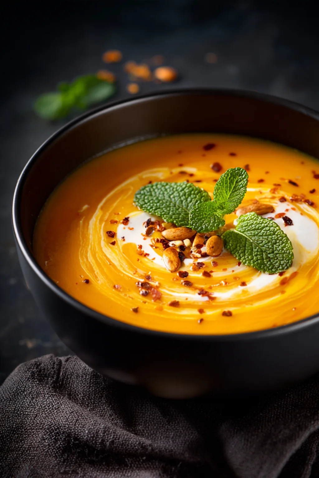 Тыквенный крем-суп с семечками